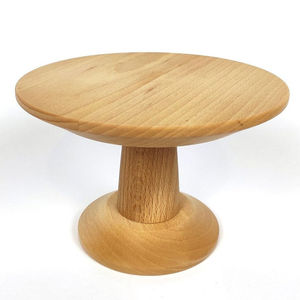 Base para Pastel de Madera con Acabado Natural y Soporte de Metal Negro, Estilo Moderno, Forma Redonda, para Exhibición en Bodas y Fiestas de Cumpleaños - Product Image 4