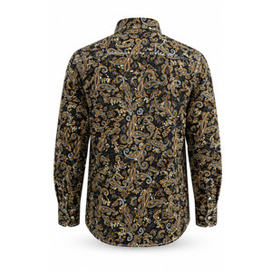Camisa Occidental de Algodón Resistente al Fuego para Hombre de Alta Calidad 2027 - Camisa de Soldadura de Alta Resistencia con Triple Costura, Diseño Paisley y Broches de Perla - Product Image 3