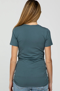 Short Sleeves Women Clothing Solid Color Crewneck Blank Plain Maternity T Shirts Breathable 100% Cotton Made Wholesale OEM ODM - Product Image 3
