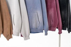 เสื้อฮู้ดดี้ยูนิเซ็กซ์แบบหนา ผ้าฟลีซคอตตอน 100% ล้างสีแบบฟอกกรด สไตล์วินเทจ สตรีทแวร์ สำหรับฤดูหนาว - Product Image 4