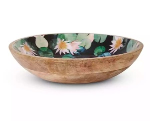 Bol de service en bois émaillé de conception artisanale de qualité supérieure, bol à salade en bois émaillé, bol en bois de manguier, bol en bois d'acacia, au prix de gros direct usine - Product Image 3