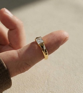<b>18K</b> Yellow <b>Gold</b> <b>Mens</b> 1.00 CT Radiant Cut Diamond Solitaire <b>Ring</b> Luxury Engagement Wedding Band <b>Gold</b> <b>Ring</b> for Friends - Product Image 2