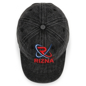 Gorra de Béisbol RIZNA de Mezclilla Twill, 6 Paneles, Ajustable, Unisex, Estilo Casual Vintage, Lavada, con Logotipo Bordado en 3D en el Panel Frontal, Azul, Algodón, Metal - Product Image 3