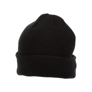 Unisex Solid Black <b>Beanie</b> <b>Hat</b> 100% Acrylic Knit Winter Cap Casual Style for Adults 56-58CM Head Circumference - Product Image 4
