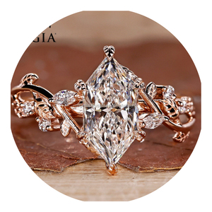 Bague de fiançailles en or rose 14K 18K avec moissanite cultivée en laboratoire certifiée IGI CVD HPHT VVS, forme marquise, cadeau de mariage, bijoux pour femmes, RB Gems - Product Image 3