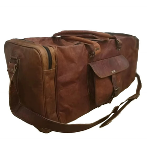 Designer Genuine Leather Travel Duffel Bag Weekend Overnight Luggage Duffle Holdall Bag Handmade Bulk Product - Product Image 1