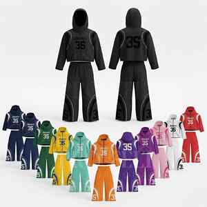 Men's Streetwear Cotton Breathable Print Windbreaker Sports Tracksuit Hooded Zip-Up Jacket <b>Pants</b> Fleece Customizable Sweat <b>Suit</b> - Product Image 1