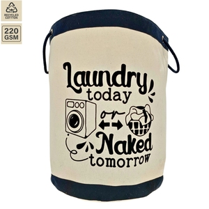 390 GSM Organic Cotton <b>Storage</b> <b>Laundry</b> Bag Home <b>Storage</b> 30x50x30 cm Custom Logo Wholesale OEM Private Label Reusable Model SS569 - Product Image 4