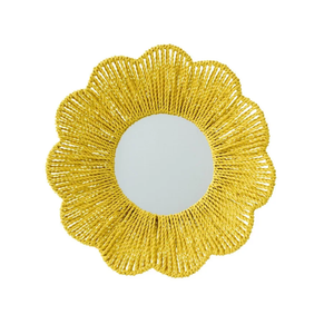 Nuevo Espejo Decorativo Redondo de Seagrass con Borde Festoneado para Sala de Estar, Dormitorio, Baño y Entrada, Procedente de Vietnam - Product Image 4