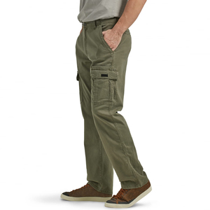Pantalones Cargo Verde Oliva para Hombre, Corte Recto, Estilo Workwear de Lona de Peso Medio, Múltiples Bolsillos, Cierre de Botones - Product Image 3