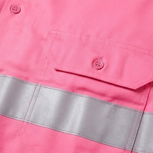 Camisa de trabajo de manga larga totalmente personalizada, tela de control de humedad, ajuste cómodo, camisas de alta visibilidad para el trabajo. - Product Image 6