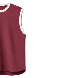 Débardeur sans manches bordeaux pour homme – Gilet de sport décontracté en coton respirant pour l'été – T-shirt athlétique coupe ample pour l'entraînement - Product Image 2