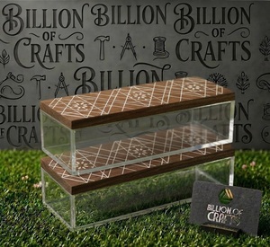 Élégant Contenant Alimentaire Rectangulaire en Bois pour l'Aïd Moubarak avec Incrustation Artistique pour Chocolats, Bonbons, Dattes et Fruits Secs Premium - Product Image 3