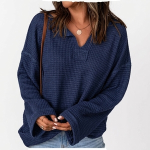 <b>Women</b> Soft Cotton Fleece <b>Sweatshirt</b> Crew <b>Neck</b> Relaxed Fit Long Sleeve Custom Logo Everyday Pullover - Product Image 2