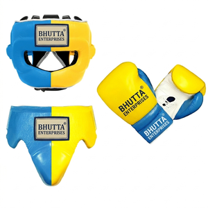 ชุดอุปกรณ์นิรภัยสำหรับชกมวยหนังแท้แบบสั่งทำจาก BHUTTA ENTERPRISES ขายส่ง - เป็นมิตรกับสิ่งแวดล้อม ระบายอากาศได้ดี สำหรับยิมมืออาชีพ - Product Image 2