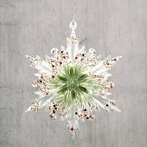 Décoration de Noël et du Nouvel An en gros, ornement en acrylique 3D en forme de flocon de neige bicolore couleur champagne - Product Image 6