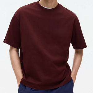 Camiseta Premium Extra Grande para Hombre, Color Sólido, Algodón, Corte Holgado, Cuello Redondo, Manga Corta, Estilo Casual Urbano - Product Image 1