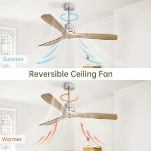 Ventilatore a soffitto da 52 pollici per esterni con telecomando in legno massello con lama reversibile per uso interno - Product Image 2