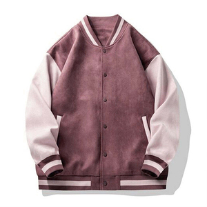 New Wool Varsity Letterman College <b>Jacket</b> <b>White</b> Sleeves Winter High Street Stand Collar Breathable Front Low - Product Image 2
