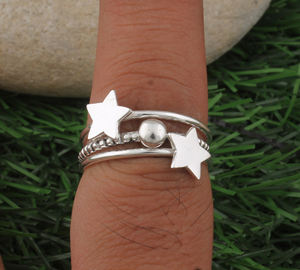 แหวนเงินแท้ 925 ประดับดาวเหนือ ดีไซน์เรียบหรู สไตล์มินิมอล สำหรับผู้หญิง เครื่องประดับกาแล็กซี่ ขายส่ง เดือนสิงหาคม - Product Image 4