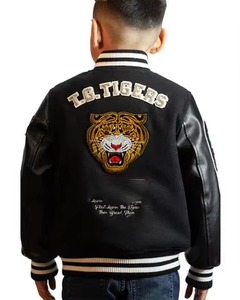 TRILACE Custom Embroidered Bomber Jacket Wool/Polyester Sleeve Varsity Style Unisex Casual Winter Quick Dry Outerwear - Product Image 3