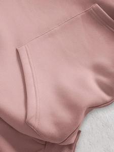 Sudaderas con Capucha Extra Grandes de Felpa Rosa para Mujer, Estampado Gráfico de Mariposas, Hombros Caídos, Ropa Urbana de Otoño e Invierno, Bordado de Logotipo Personalizado OEM - Product Image 5