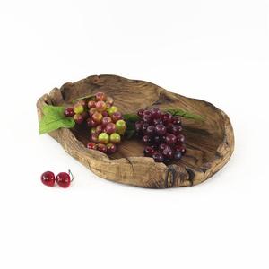 Plateau de service en bois pour usage commercial, robuste, en bois massif, plateau à thé et à café, fabriqué en bois rustique de forme irrégulière - Product Image 2