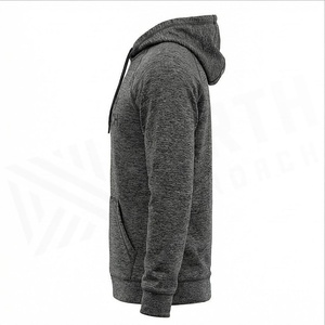 North Approach Men's Hooded Sweatshirt Embossed Logo <b>Raglan</b> Sleeve Regular Fit French Terry Casual Autumn Wear - Product Image 3
