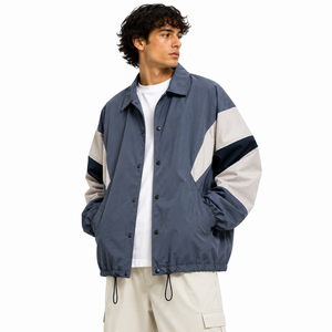 1990s Inspired <b>Coach</b> Jacket Distressed Nylon Oversized Skate Streetwear Snap Closure Windbreaker Ready For Customization Low MOQ - Product Image 1