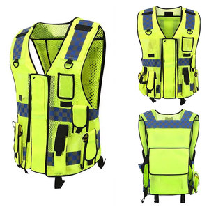 Gilet de sécurité réfléchissant haute visibilité pour hommes, gilet de travail en maille respirante avec poches, col en V, vêtements d'extérieur décontractés - Product Image 4