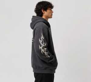 Sudadera con Capucha Oversize de Invierno, Estilo Casual, Color Liso, Tejido Terry, Streetwear Unisex de Alta Calidad, Negra con Estampado Puff - Product Image 4
