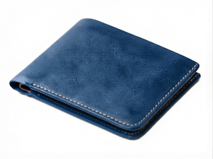 Custom Men's Brown Crazy Horse Cow Leather Short Bifold <b>Wallet</b> with Coin Pocket <b>RFID</b> <b>Blocking</b> Open Closure - Product Image 5