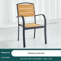 Fauteuil de jardin et de balcon moderne en aluminium noir, chaise de salle à manger d'extérieur, fauteuil de patio imperméable et confortable pour café et cour.