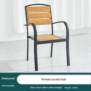 Modern Black Aluminum Balcony & Garden Chair Outdoor <b>Dining</b> <b>Armchair</b> Waterproof Patio Seating Comfortable for Cafe Courtyard - Product Image 3