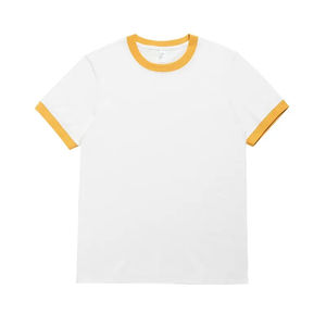 Camisetas Ringer para Hombre al por Mayor, Estilo Urbano, Antiarrugas, de Secado Rápido, Mitad Blanca y Mitad Negra, con Letras Bordadas Personalizadas, 100% Algodón - Product Image 6