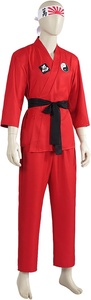 เสื้อกังฟูสีแดงพร้อมลายปักไท่ชิหยินหยางและเข็มขัดสีดำ - Product Image 5