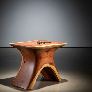 Designer Wooden End <b>Table</b> – Modern Minimalist Solid Wood <b>Stool</b> - Product Image 3