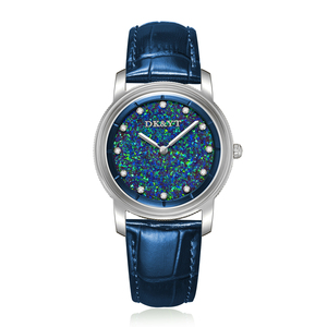 Reloj de Lujo para Mujer con Caja de Acero Inoxidable, Esfera de Ópalo, Cristal de Zafiro, Correa de Cuero Vacuno, Resistente al Agua, con Movimiento de Cuarzo, Personalizable con su Marca (ODM) - Product Image 5