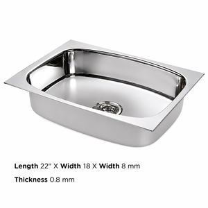 Fregadero de Cocina Rectangular de Acero Inoxidable, Moderno, de Una Sola Cubeta, para Instalar Bajo Encimera, Superficie Cepillada, para Restaurante o Apartamento - Product Image 6