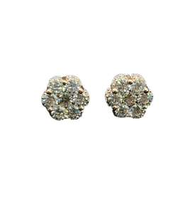Premium Quality Diamond Alternative Elegant Statement Earrings Moissanite Diamond Cluster <b>Stud</b> Earrings 925 Sterling <b>Silver</b> - Product Image 1