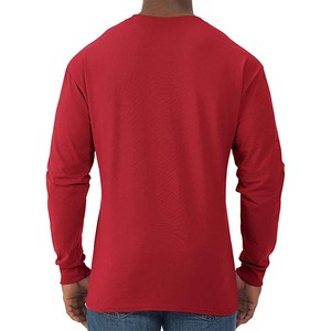 เสื้อยืดแขนยาวผู้ชาย สีพื้น ผ้าฝ้าย คอกลม ทรงลำลอง ผ้าเจอร์ซีย์ถัก ดีไซน์เรียบ - Product Image 4