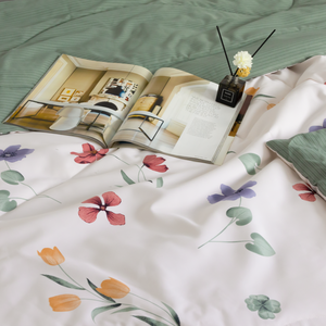 100% ชุดเครื่องนอนผ้าไหมทอใยไหมระบายอากาศระบายอากาศได้ดีเป็นมิตรกับสิ่งแวดล้อมระบายอากาศได้ดีทุกฤดู1ชิ้น - Product Image 5