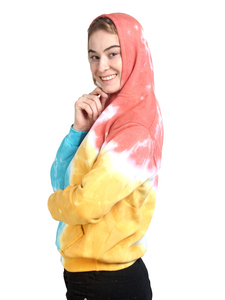 Solid Trader Vibrant Colorway Premium <b>Thick</b> <b>Fleece</b> Warm Cozy Relaxed Fit Outdoor Sporty Outwear Women Tie Dye Hoodie - Product Image 5