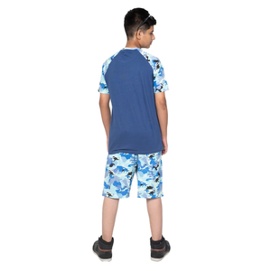 Conjunto Deportivo Informal de Verano para Hombre, 2 Piezas, 100% Algodón, Camiseta y Pantalones Cortos de Felpa - Product Image 2