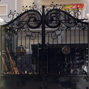 Portail de luxe en fer forgé, élégant motif festonné, dimensions personnalisées, finition thermolaquée, marque TTD, style traditionnel, résidentiel - Product Image 4
