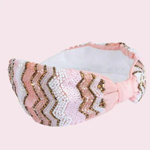 Serre-tête brodé de perles et de fleurs, bandeau élastique coloré en ruban brodé d'Inde - Product Image 2