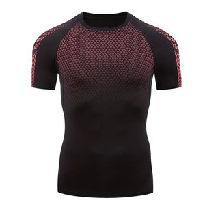 Best <b>Material</b> Good Quality Compression Short Sleeve T Shirts For Men Moisture-Wicking Breathable For Gym Wear Shirts - Product Image 1