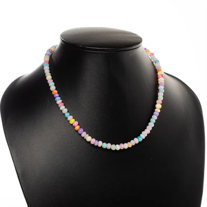 Natural Multi Color <b>Opal</b> Gemstone <b>Necklace</b> Candy <b>Opal</b> Beaded <b>Necklace</b> With 925 Sterling Silver Clasp Handmade Jewelry For Women - Product Image 3