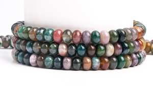 Cuentas sueltas de ágata india multicolor natural de grado rondelle para la fabricación de joyas, pulseras, collares y bricolaje. - Product Image 6