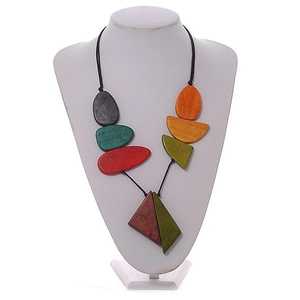 Handmade Wooden Pendant <b>Statement</b> <b>Necklace</b> Lightweight Natural Wood Jewelry Fashion Accessory Wedding Gift Women's September - Product Image 1